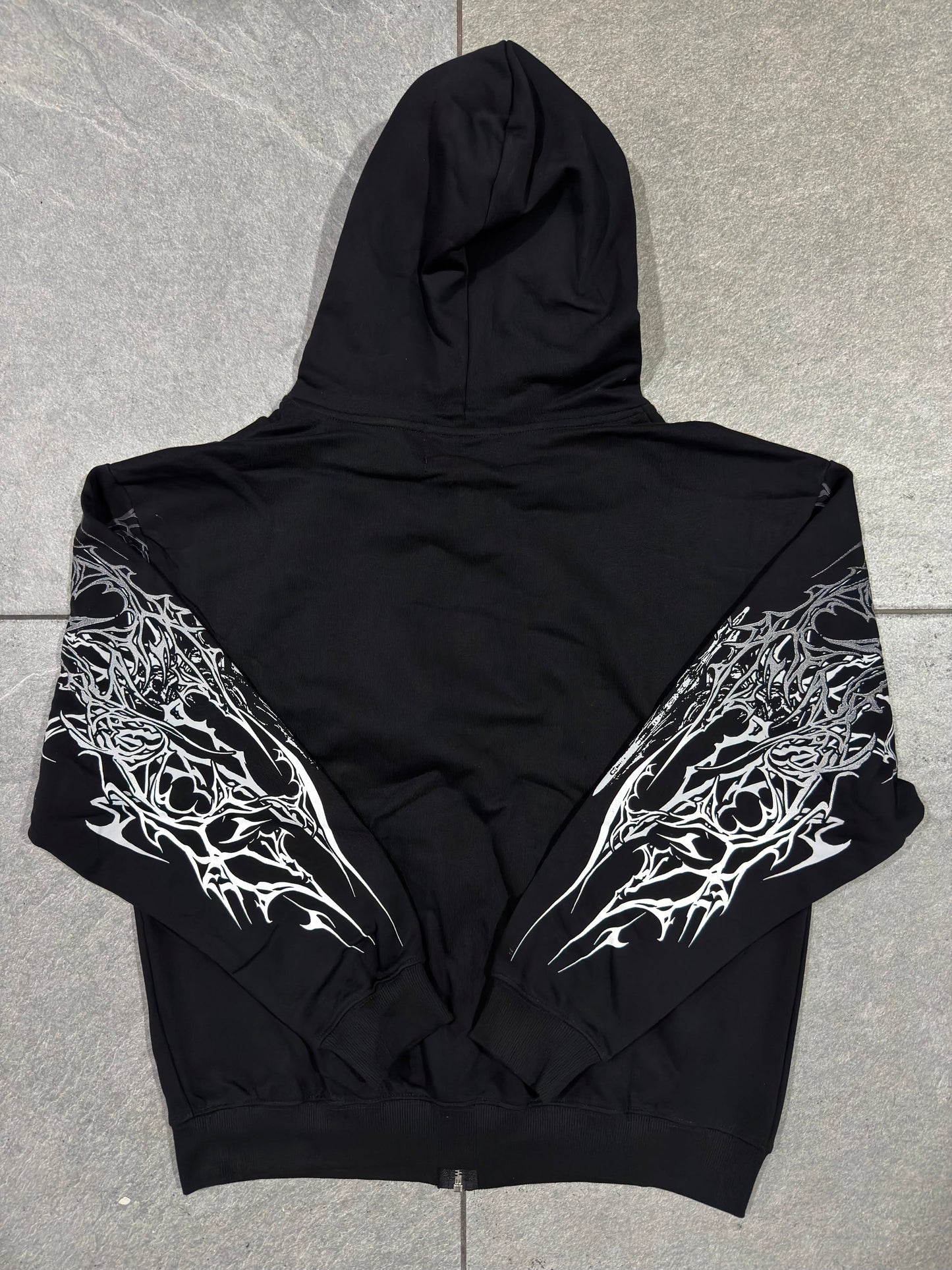 Breathedivinity Obsidian Oversized Zip-Up Hoodie Void Black