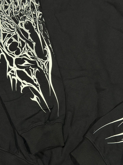 Breathedivinity Obsidian Oversized Zip-Up Hoodie Void Black