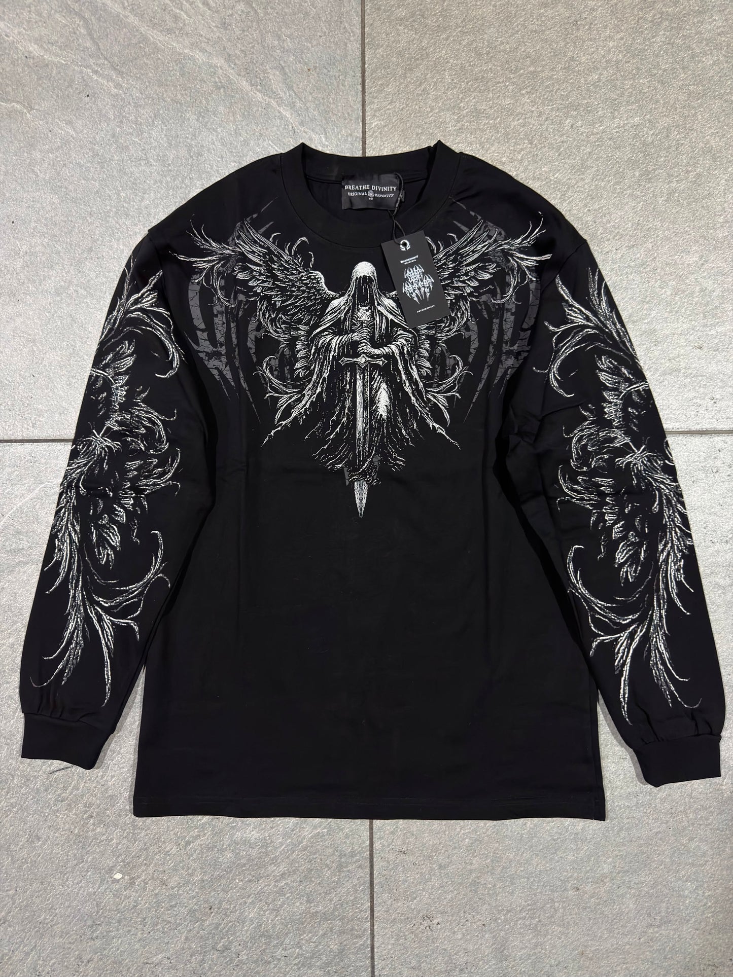 Breathedivinity Dark Reaper Oversized Longsleeve T-Shirt Midnight