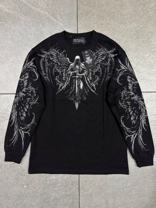 Breathedivinity Dark Reaper Oversized Longsleeve T-Shirt Midnight