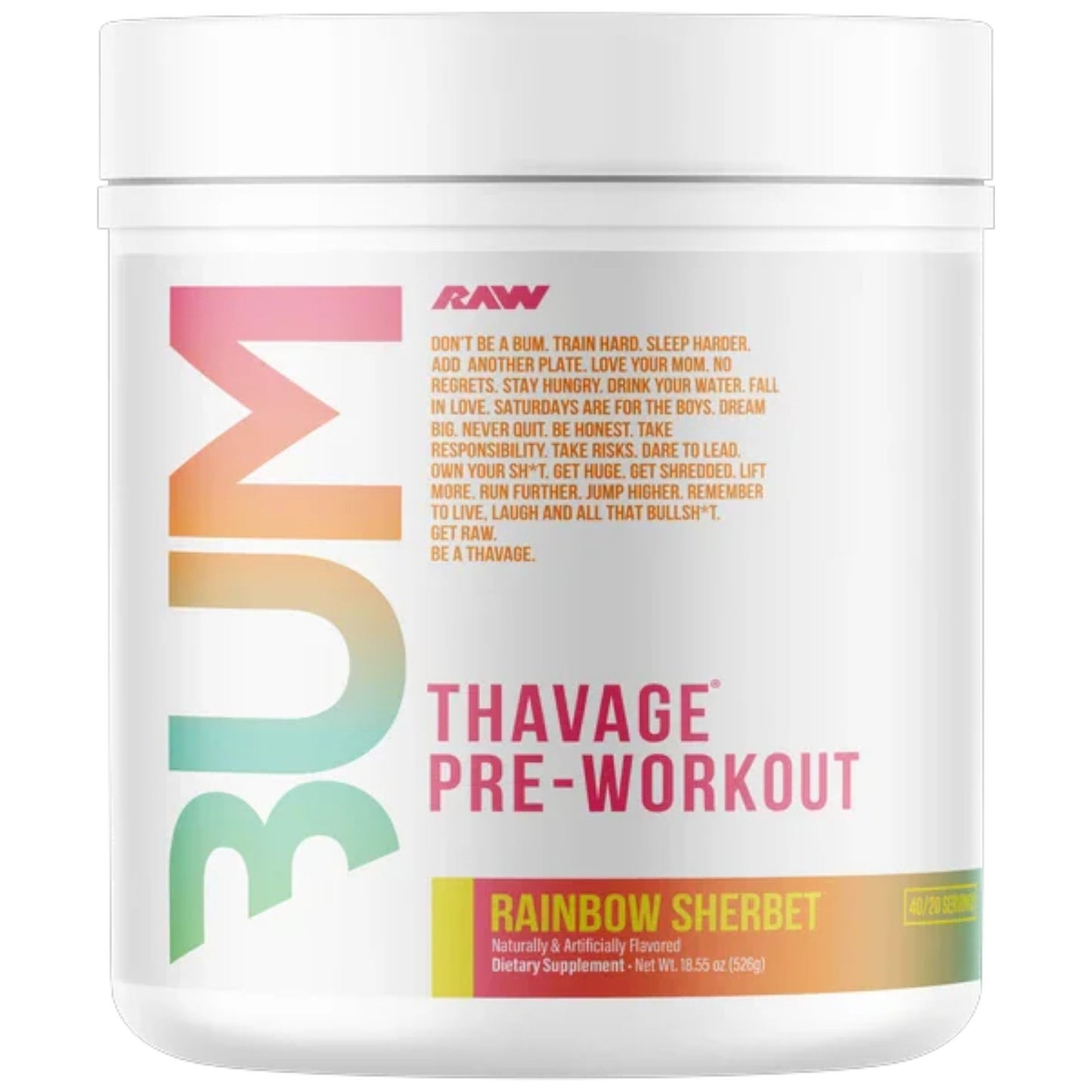Raw Nutrition Bum Thavage Pre-Workout 40 Servicios