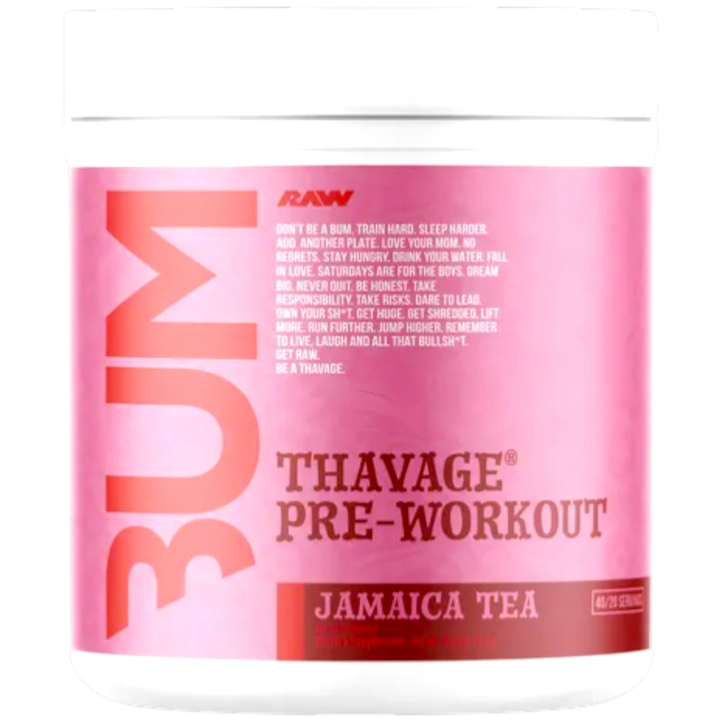 Raw Nutrition Bum Thavage Pre-Workout 40 Servicios