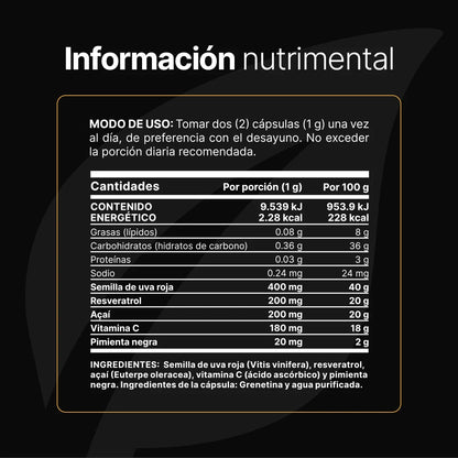 B Life Resveratrol 180 Capsulas
