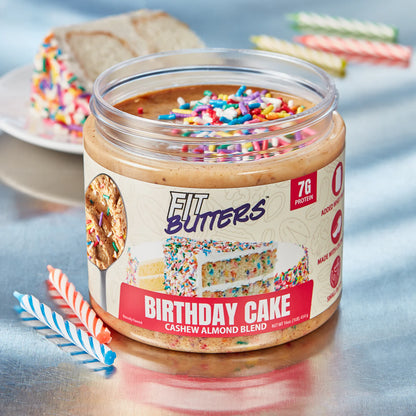 Fit Butters Birthday Cake Cashew Almond Blend 14 Servicios
