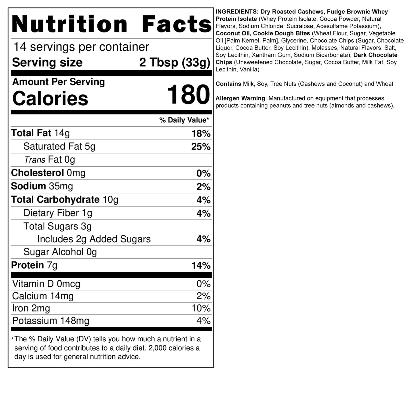 Fit Butters Brookie Cashew Butter 14 Servicios