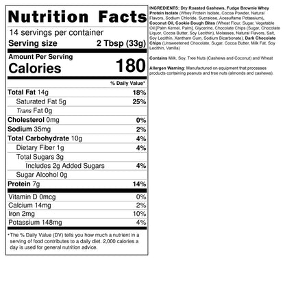 Fit Butters Brookie Cashew Butter 14 Servicios