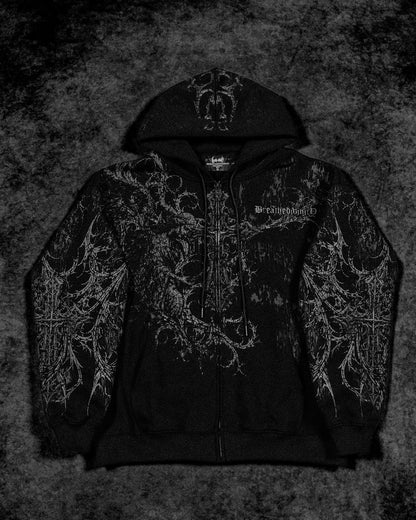 Breathedivinity Oversized Zip-Up Hoodie Sanctuary Void Black