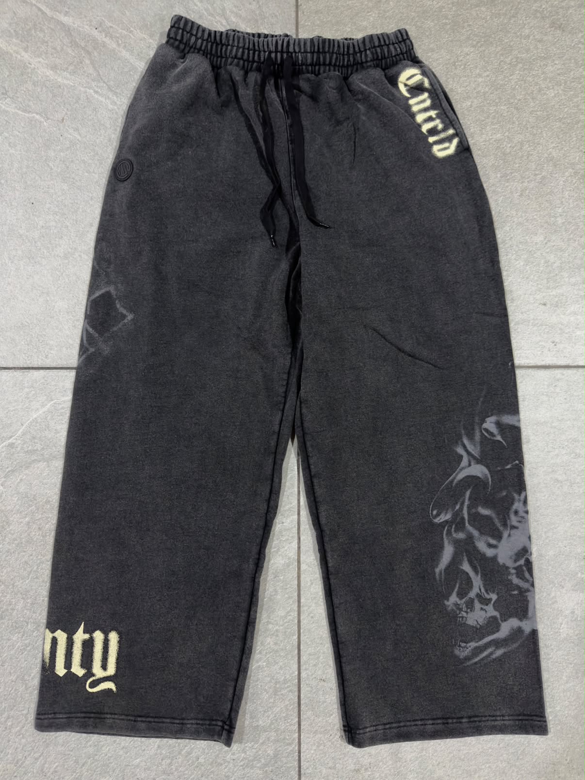 Controlled Insanity Wide Leg Sweats Black