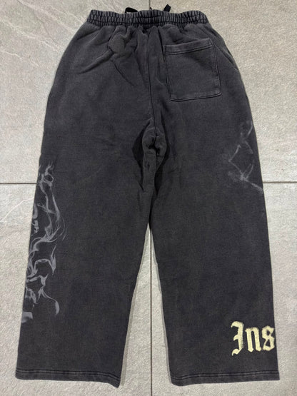 Controlled Insanity Wide Leg Sweats Black