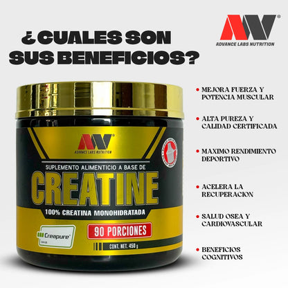 Advance Nutrition Creatine Creapure 450 Gramos 90 Servicios