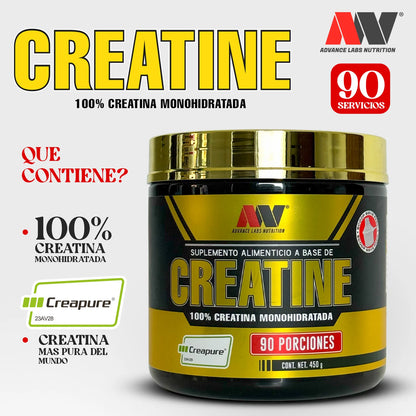 Advance Nutrition Creatine Creapure 450 Gramos 90 Servicios
