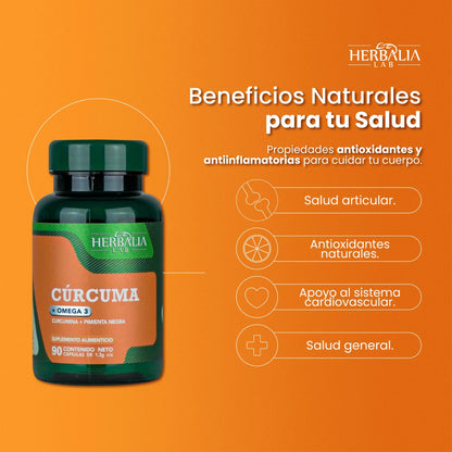 Herbalia Lab Curcuma + Omega 3 90 Capsulas