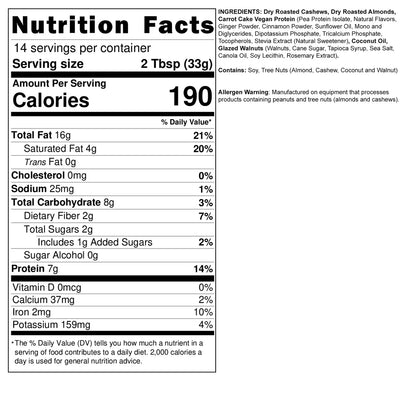 Fit Butters Charley´s Famous Carrot Cake Cashew Almond Blend 14 Servicios