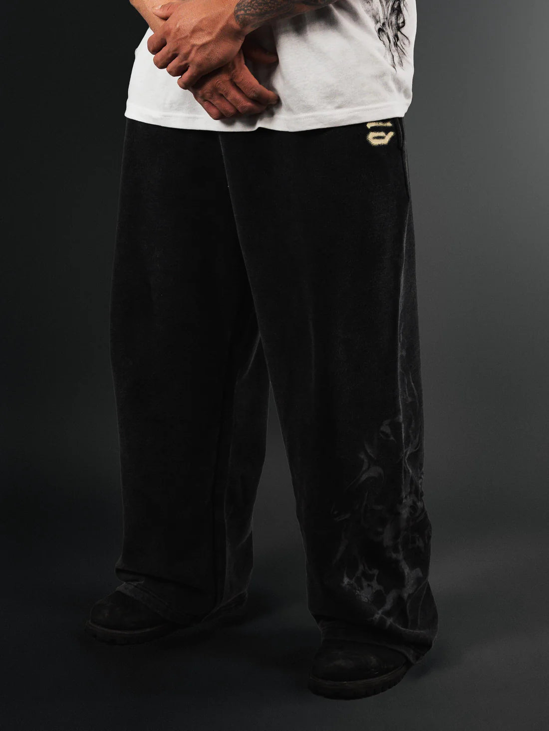 Controlled Insanity Wide Leg Sweats Black