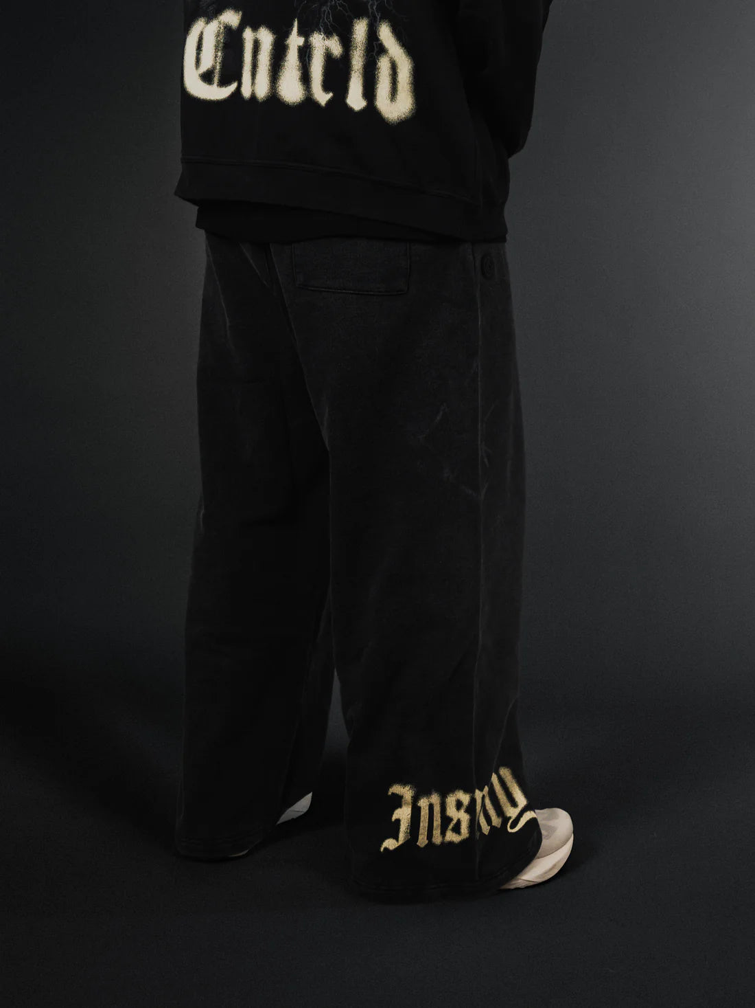 Controlled Insanity Wide Leg Sweats Black