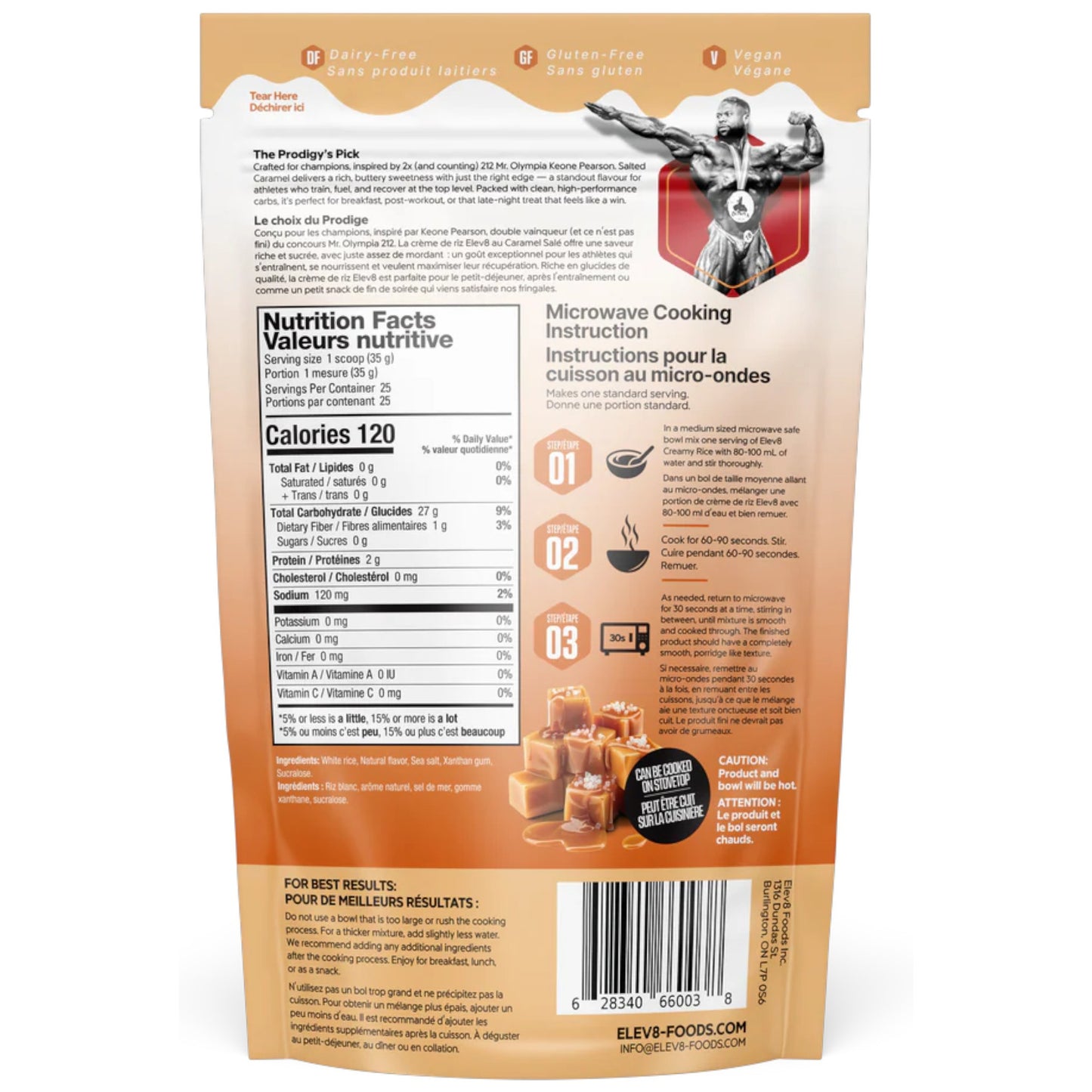 Elev8 Creamy Rice Salted Caramel 25 Servicios