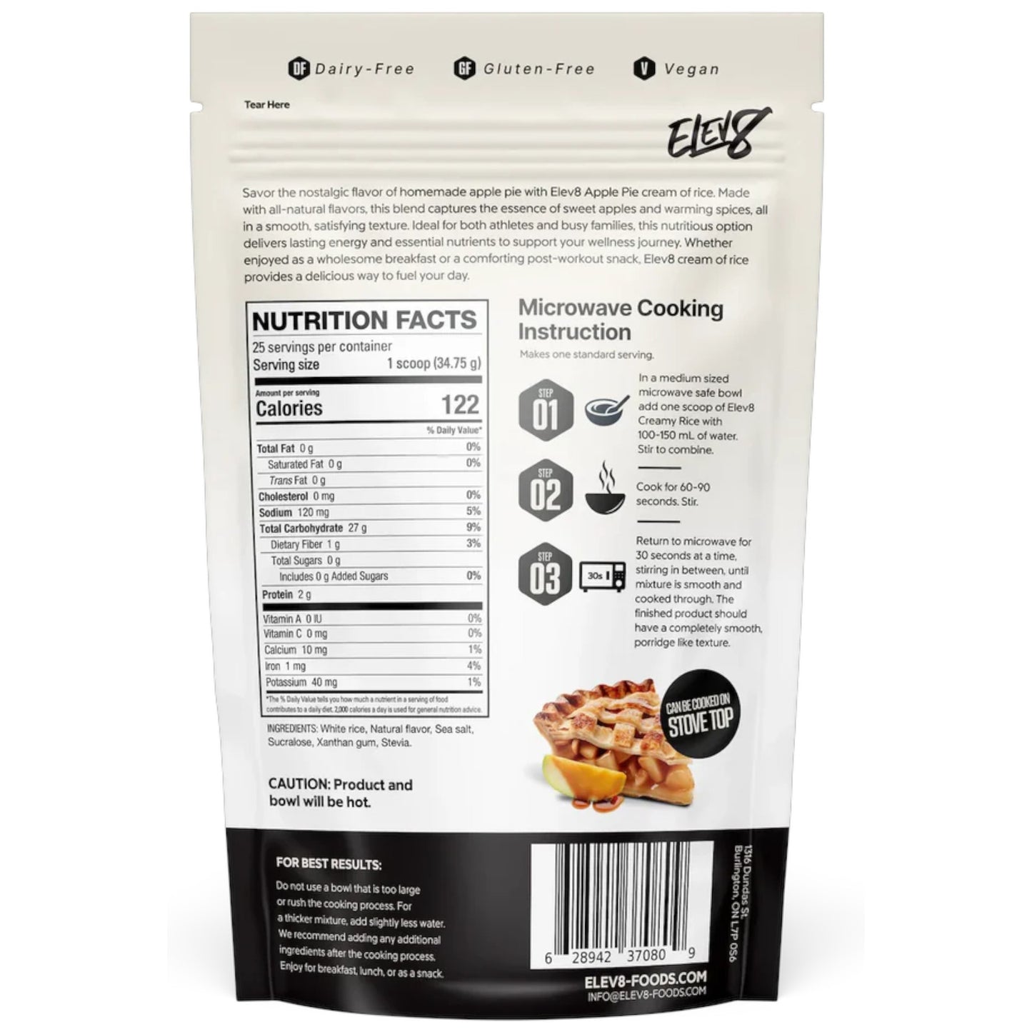 Elev8 Creamy Rice Apple Pie 25 Servicios