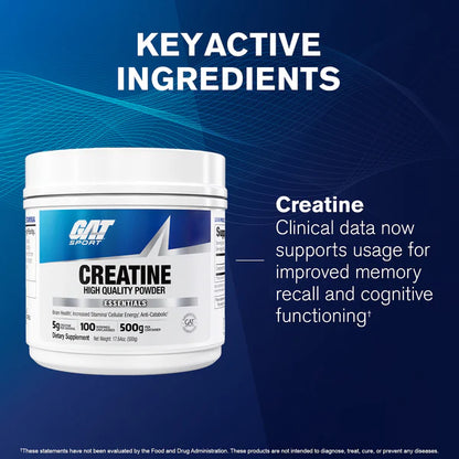 Gat Sport Creatine 500 Gramos 100 Servicios