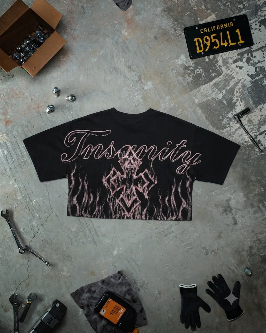 Controlled Insanity Inferno Cropped Pink Pump Cover