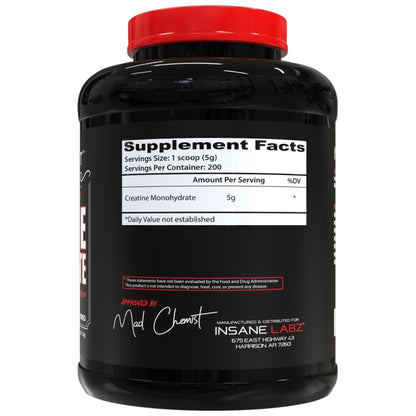 Insane Labz Creatine Monohydrate 1 Kg 200 Servicios