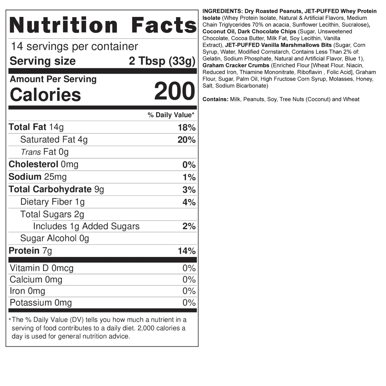 Fit Butters Jet-Puffed S´mores Peanut Butter 14 Servicios