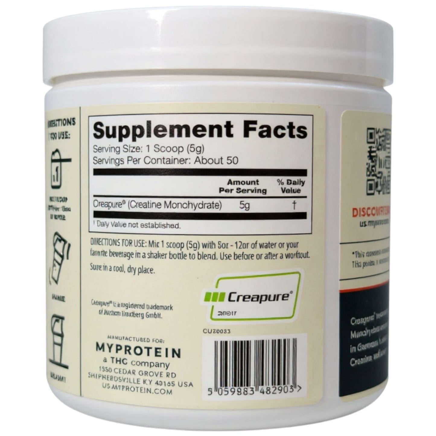 MyProtein Creapure 250 Gramos 50 Servicios