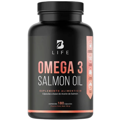 B Life Omega 3 Salmon Oil | Omega 3 Aceite Puro de Salmón 180 Capsulas