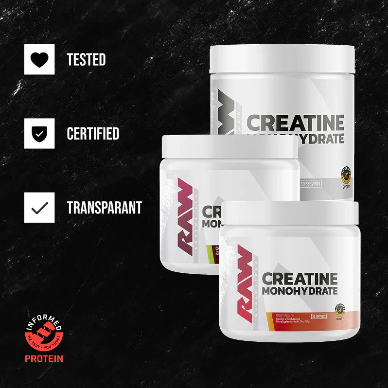 Raw Nutrition Creatine Monohydrate 500 Gramos 100 Servicios