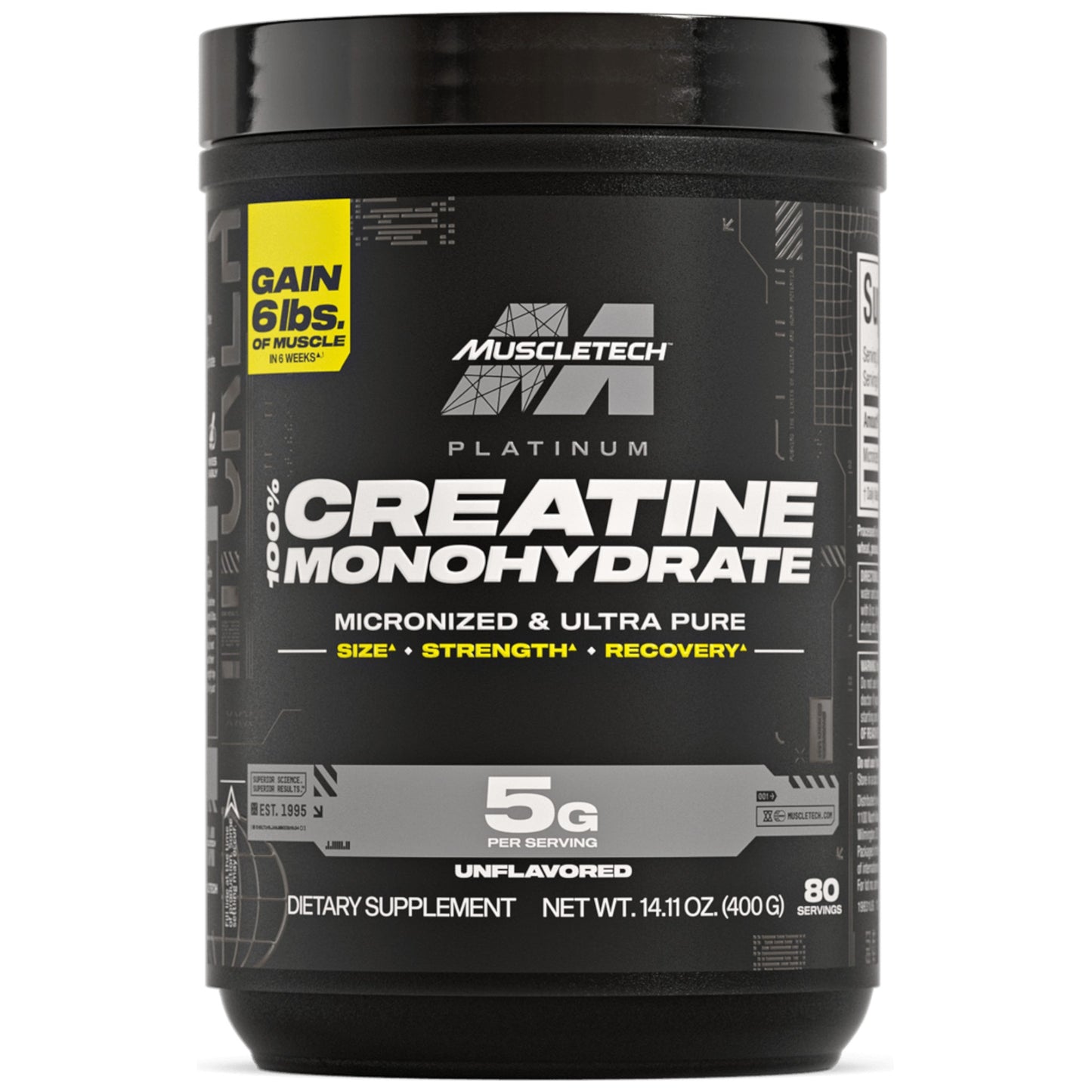 Muscletech Platinum 100% Creatine 400 Gramos 80 Servicios