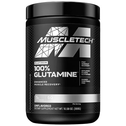 Muscletech Platinum 100% Glutamine 300 Gramos 60 Servicios