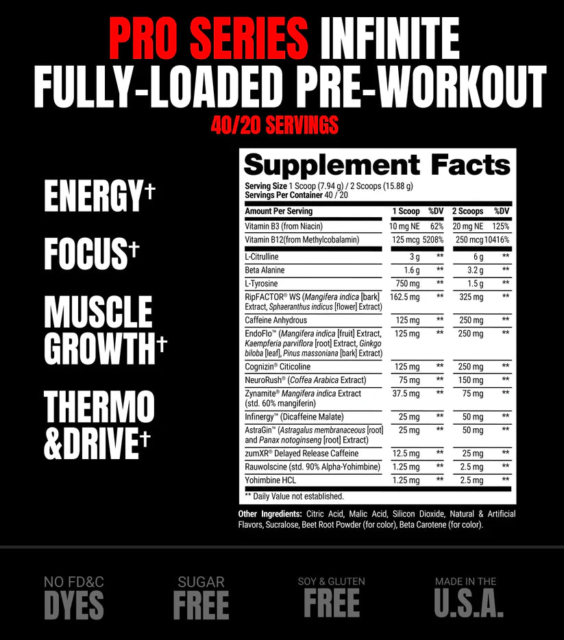 Prosupps Pro Series Infinite Fully Loaded Pre-Workout 40 Servicios