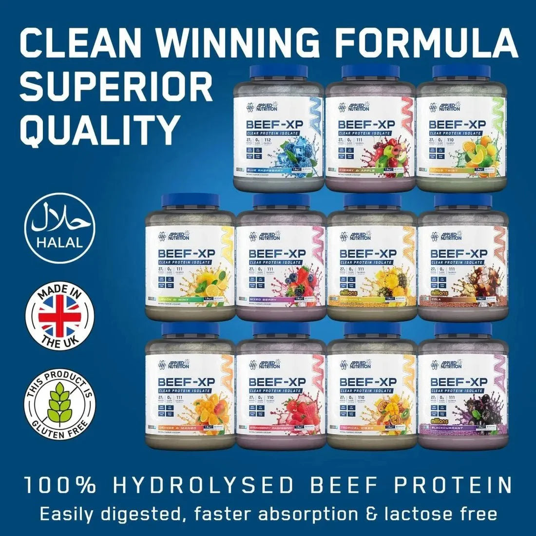 Applied Nutrition Beef-Xp Clear Protein Isolate 4 Lbs