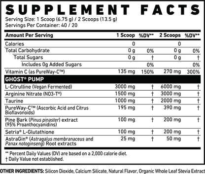 Ghost Pump Nitric Oxide 40 Servicios