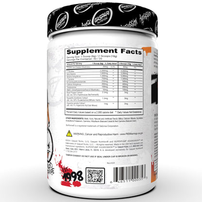 Gaspari Nutrition Super Pump Agression 40/20 Servicios