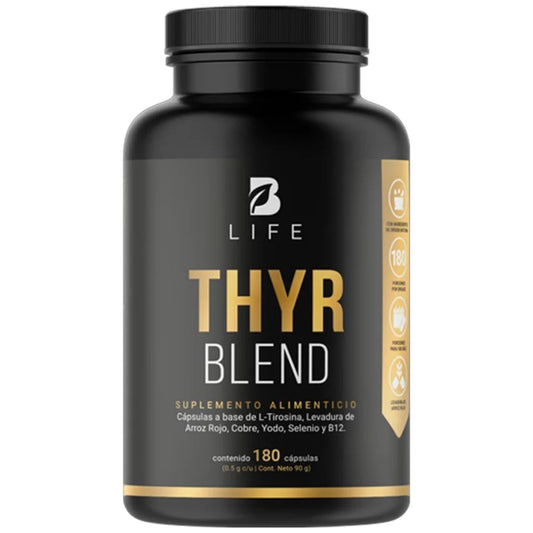 B Life Thyr Blend | Fórmula a base de L-Tirosina, Yodo y Vitamina B12 180 Capsulas