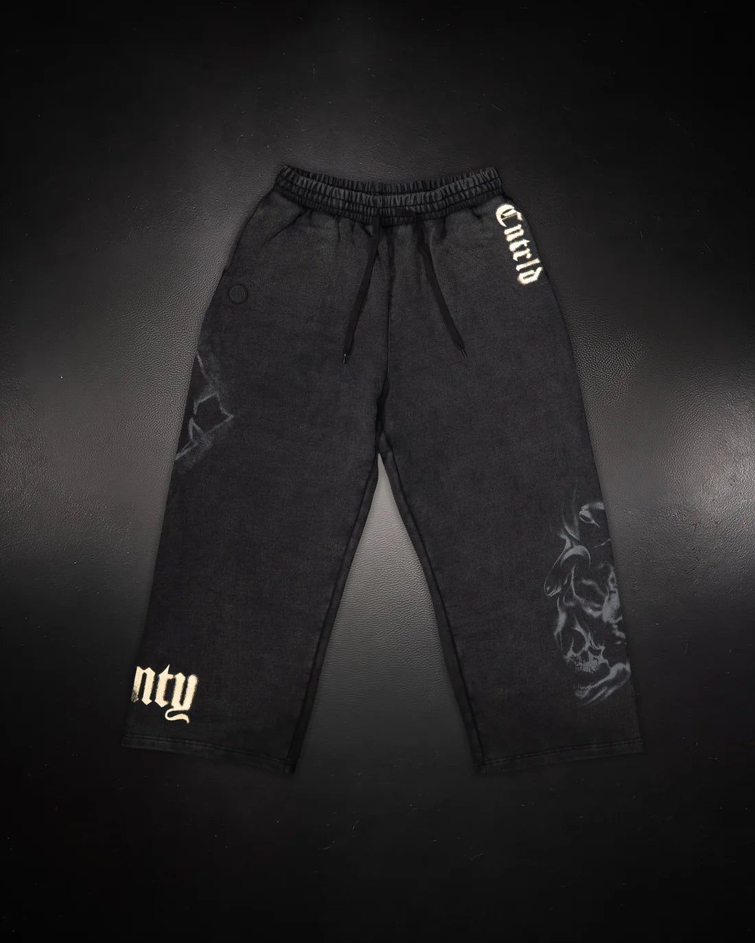 Controlled Insanity Wide Leg Sweats Black