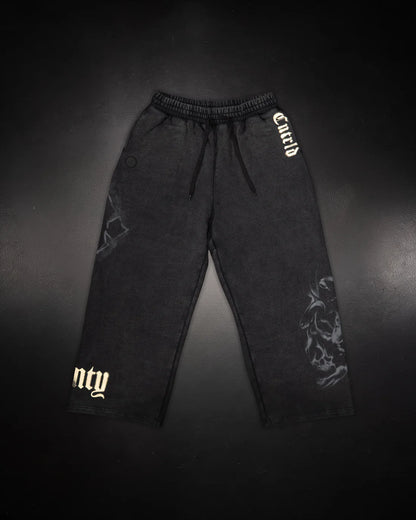 Controlled Insanity Wide Leg Sweats Black