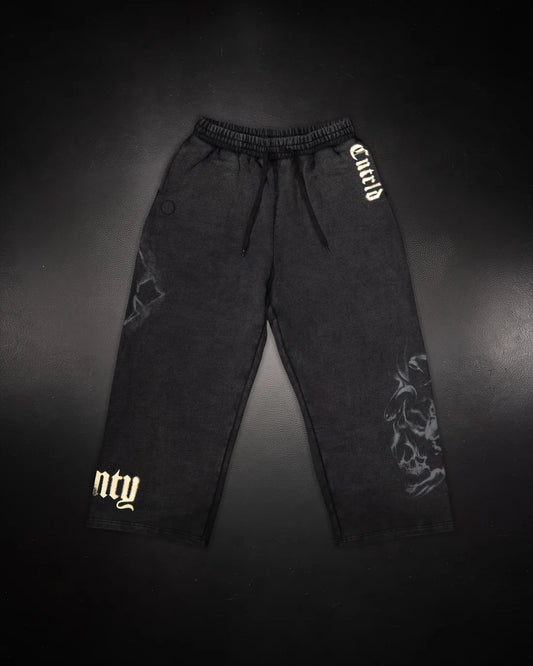Controlled Insanity Wide Leg Sweats Black