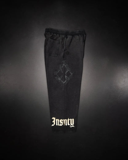 Controlled Insanity Wide Leg Sweats Black