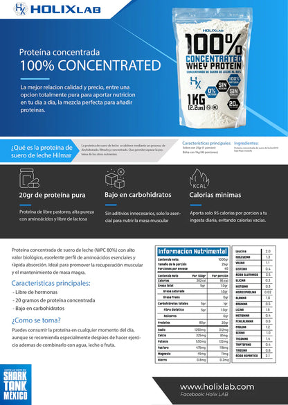 Holix Lab 100% Concentrated Whey Protein 2.2 Lbs
