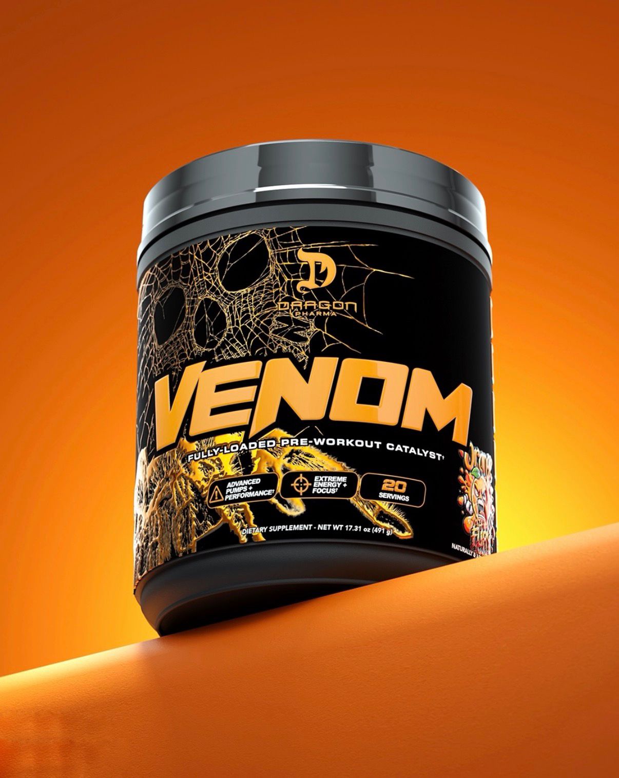 Dragon Pharma Venom Fully-Loaded Pre-Workout Catalyst 20 Servicios