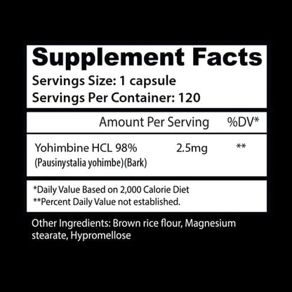 Insane Labz Yohimbine Hcl 120 Capsulas