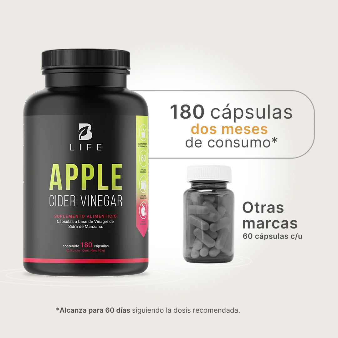 B Life Apple Cider Vinegar | Vinagre de Sidra de Manzana 180 Capsulas