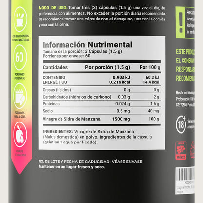 B Life Apple Cider Vinegar | Vinagre de Sidra de Manzana 180 Capsulas