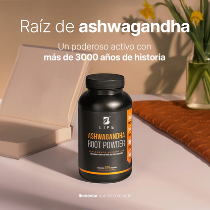 B Life Ashwagandha Root Powder | Raíz de Ashwagandha 200 Capsulas