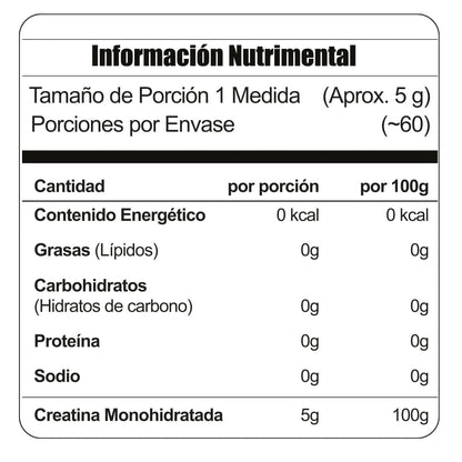Meta Nutrition 100% German Creatine Creapure 300 Gramos 60 Servicios