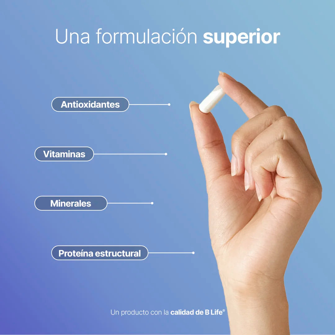 B Life Citrate Mag Formulación con Citrato de Magnesio, Vitamina C y Colágeno 500 Capsulas