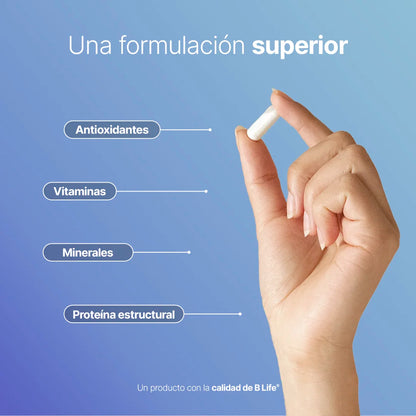 B Life Citrate Mag Formulación con Citrato de Magnesio, Vitamina C y Colágeno 500 Capsulas