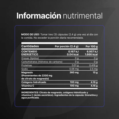 B Life Citrate Mag | Citrato de Magnesio | Nueva Fórmula Potenciada 240 Capsulas
