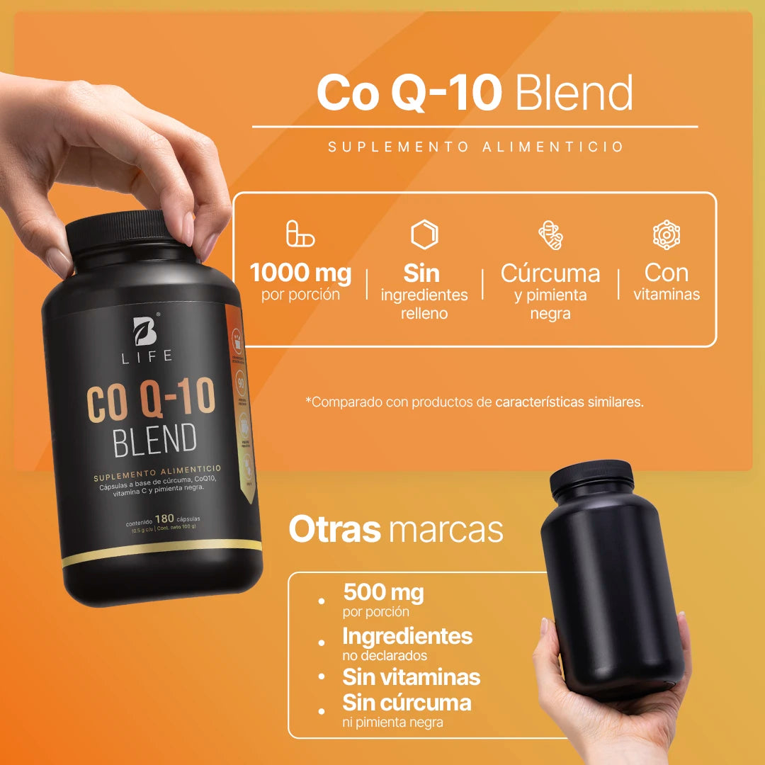 B Life Co Q-10 Blend Combinación Avanzada de Coenzima Q10 180 Capsulas